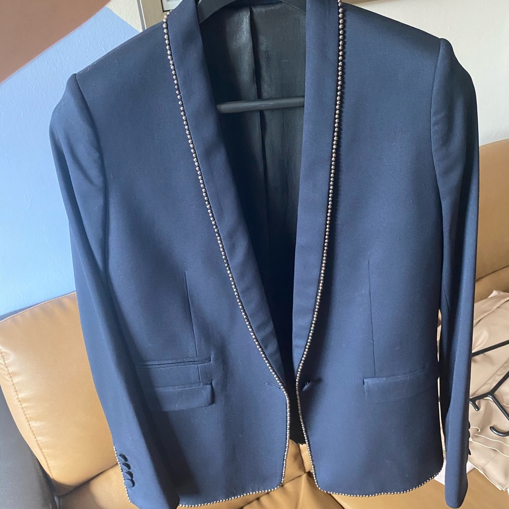The Kooples Blazer Stretch Smocking Sz 38 NWT